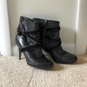Cole Haan Nike Air black leather booties